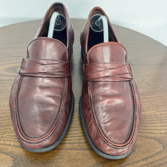 Allen Edmond‎ Bergamo Penny Loafer Shoes Men\'s 9.5D Red Leather Apron Toe main image 11